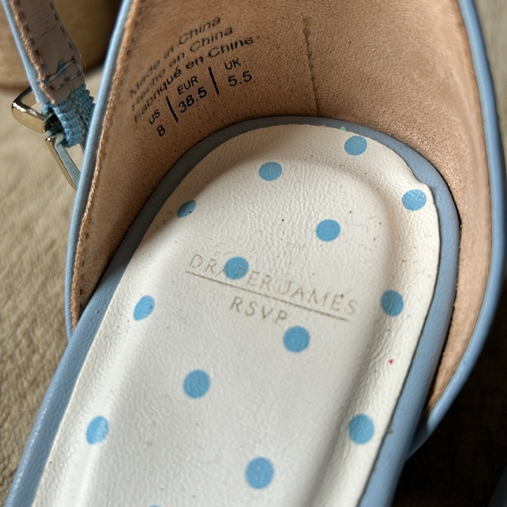 Draper James Light Blue Knotted Strap Sandals - Picture 2 of 5